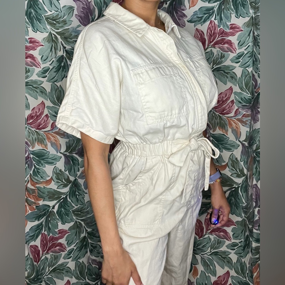 Biege Universal Thread Short Sleeve Button Down P… - image 4